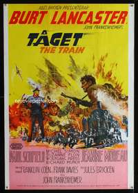 a027 TRAIN Swedish movie poster '65 Burt Lancaster, Frankenheimer