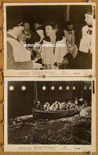 b528 TITANIC 2 8x10 movie stills '53 Shirley Booth and lifeboat!