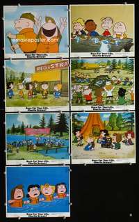 b127 RACE FOR YOUR LIFE CHARLIE BROWN 7 8x10 mini movie lobby cards '77