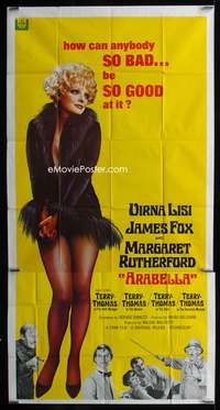 c018 ARABELLA three-sheet movie poster '68 James Fox, sexy Virna Lisi!