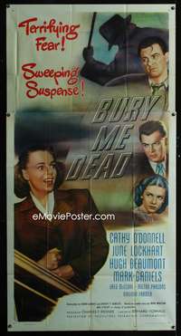 c059 BURY ME DEAD three-sheet movie poster '47 Cathy O'Donnell film noir!