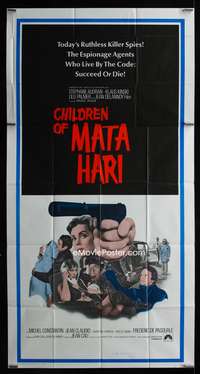c074 CHILDREN OF MATA HARI int'l three-sheet movie poster '70 killer spies!