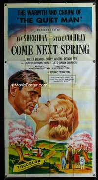 c081 COME NEXT SPRING three-sheet movie poster '56 Ann Sheridan, Cochran