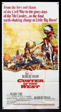 c096 CUSTER OF THE WEST three-sheet movie poster '68 Robert Shaw, Civil War!