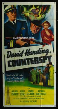 c099 DAVID HARDING COUNTERSPY three-sheet movie poster '50 from radio show!