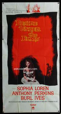 c104 DESIRE UNDER THE ELMS three-sheet movie poster '58 Sophia Loren, Perkins