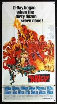 c112 DIRTY DOZEN three-sheet movie poster '67 Charles Bronson, Jim Brown