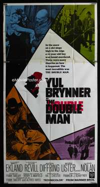 c118 DOUBLE MAN three-sheet movie poster '67 Yul Brynner, Britt Ekland