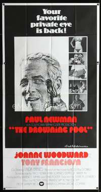 c120 DROWNING POOL int'l three-sheet movie poster '75 Newman as Lew Harper!