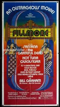 c135 FILLMORE three-sheet movie poster '72 great Byrd rock & roll art!