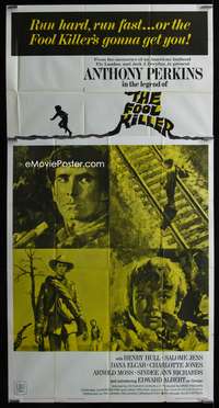 c142 FOOL KILLER three-sheet movie poster '65 Antony Perkins, Edward Albert