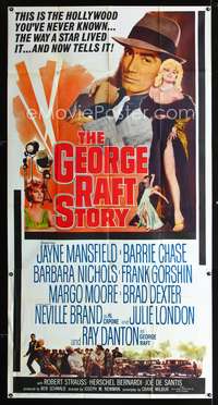 c150 GEORGE RAFT STORY three-sheet movie poster '61 Jayne Mansfield, Danton