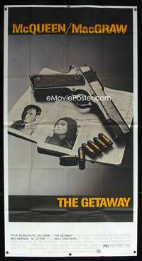 c151 GETAWAY three-sheet movie poster '72 Steve McQueen, Ali McGraw