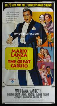 c165 GREAT CARUSO three-sheet movie poster R70 Mario Lanza, Ann Blyth