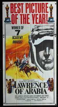 c255 LAWRENCE OF ARABIA style B three-sheet movie poster '62 David Lean
