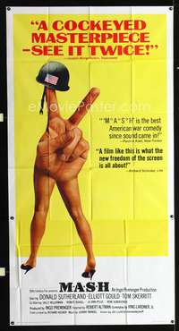 c288 MASH three-sheet movie poster '70 Robert Altman, wacky image!