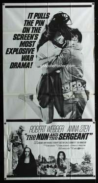 c307 NUN & THE SERGEANT three-sheet movie poster '62 Korean War, Anna Sten