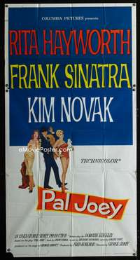 c323 PAL JOEY three-sheet movie poster '57 Rita Hayworth, Sinatra, Novak
