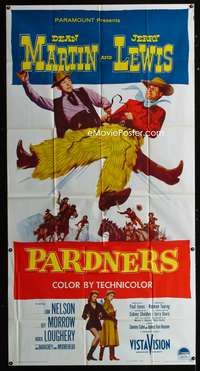 c327 PARDNERS three-sheet movie poster '56 Jerry Lewis, Dean Martin