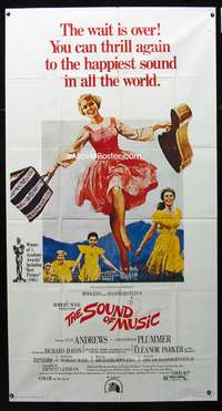 c399 SOUND OF MUSIC three-sheet movie poster R73 classic Julie Andrews!