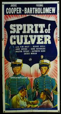 c402 SPIRIT OF CULVER three-sheet movie poster '39 Jackie Cooper, Bartholomew