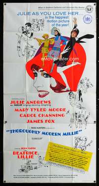 c430 THOROUGHLY MODERN MILLIE three-sheet movie poster '67 Bob Peak art!