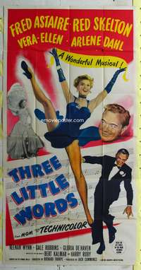 c431 THREE LITTLE WORDS three-sheet movie poster '50 Fred Astaire, Skelton