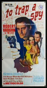 c436 TO TRAP A SPY three-sheet movie poster '66 Robert Vaughn, Man from UNCLE