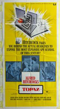 c439 TOPAZ three-sheet movie poster '69 Alfred Hitchcock, John Forsythe