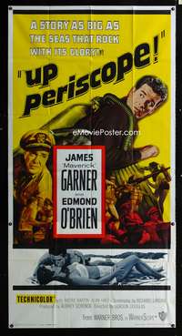 c456 UP PERISCOPE three-sheet movie poster '59 James Garner, Edmond O'Brien
