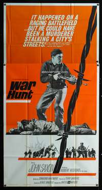 c476 WAR HUNT three-sheet movie poster '62 John Saxon, Robert Redford
