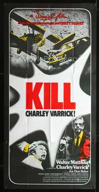 c072 CHARLEY VARRICK English three-sheet movie poster '73 Matthau, Don Siegel