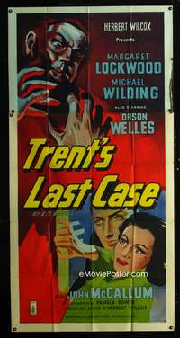 c447 TRENT'S LAST CASE English three-sheet movie poster '53 Orson Welles