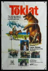 d059 TOKLAT Forty by Sixty movie poster '71 Leon Ames & big grizzly bear!