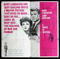 d007 CHILD IS WAITING six-sheet movie poster '63 Lancaster, Judy Garland