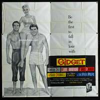 d010 GIDGET six-sheet movie poster '59 Sandra Dee, James Darren, Robertson