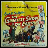 d012 GREATEST SHOW ON EARTH six-sheet movie poster '52 Cecil B. DeMille