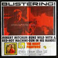 d016 NIGHT FIGHTERS six-sheet movie poster '60 Robert Mitchum, Heywood
