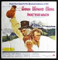 d017 PAINT YOUR WAGON int'l six-sheet movie poster '69 Clint Eastwood, Marvin