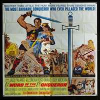 d024 SWORD OF THE CONQUEROR six-sheet movie poster '62 Jack Palance