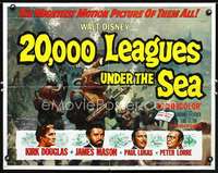 e002 20,000 LEAGUES UNDER THE SEA half-sheet movie poster R63 Jules Verne