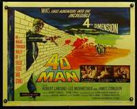 e008 4D MAN half-sheet movie poster '59Robert Lansing walks through walls!
