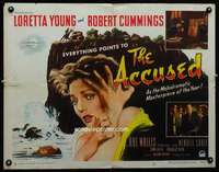 e013 ACCUSED style B half-sheet movie poster '49 Loretta Young, Cummings