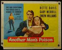 e040 ANOTHER MAN'S POISON style A half-sheet movie poster '51 Bette Davis
