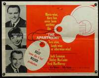 e042 APARTMENT half-sheet movie poster '60 Billy Wilder,Lemmon,MacLaine