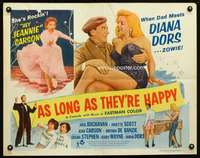 e050 AS LONG AS THEY'RE HAPPY half-sheet movie poster '57 sexy Diana Dors!