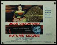 e054 AUTUMN LEAVES A half-sheet movie poster '56 Joan Crawford, Robertson