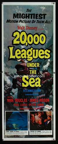 f155 20,000 LEAGUES UNDER THE SEA insert movie poster R71 Jules Verne