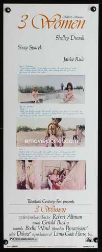 f158 3 WOMEN insert movie poster '77 Robert Altman, Shelley Duvall