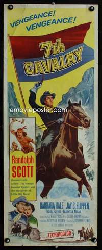 f162 7th CAVALRY insert movie poster '56 Randolph Scott, Barbara Hale